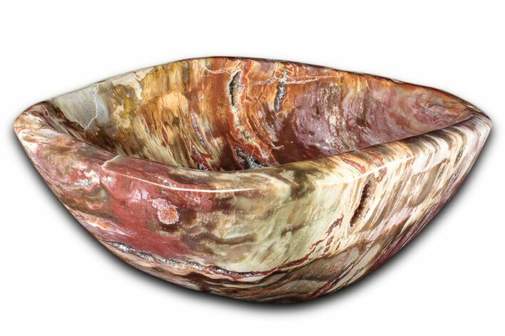 Colorful Polished Petrified Wood Bowl - Madagascar #346830